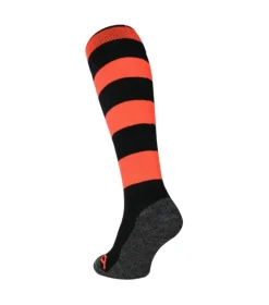Brabo BC8530D Socks Rugby Black/Neon Orange